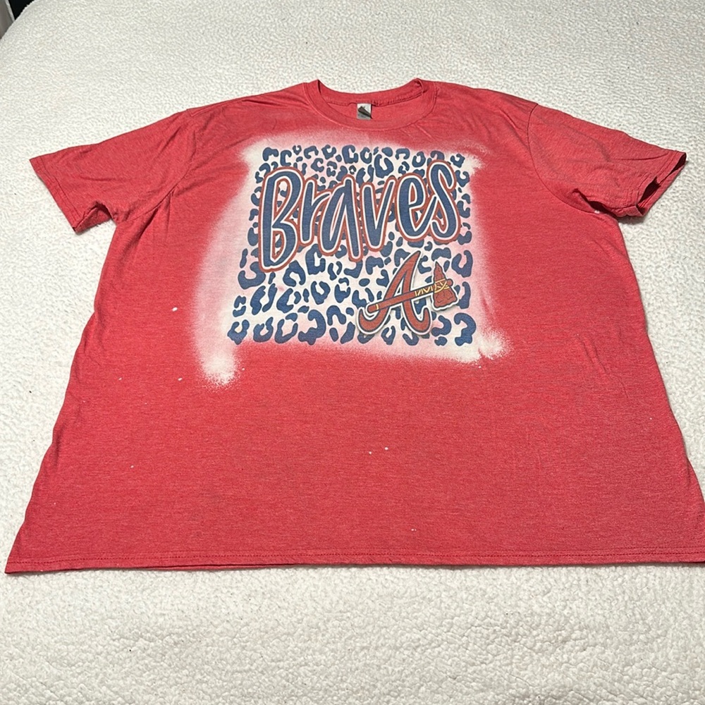 Atlanta Braves Ladies Sublimation Distressed Tee, EUC, Size 2X